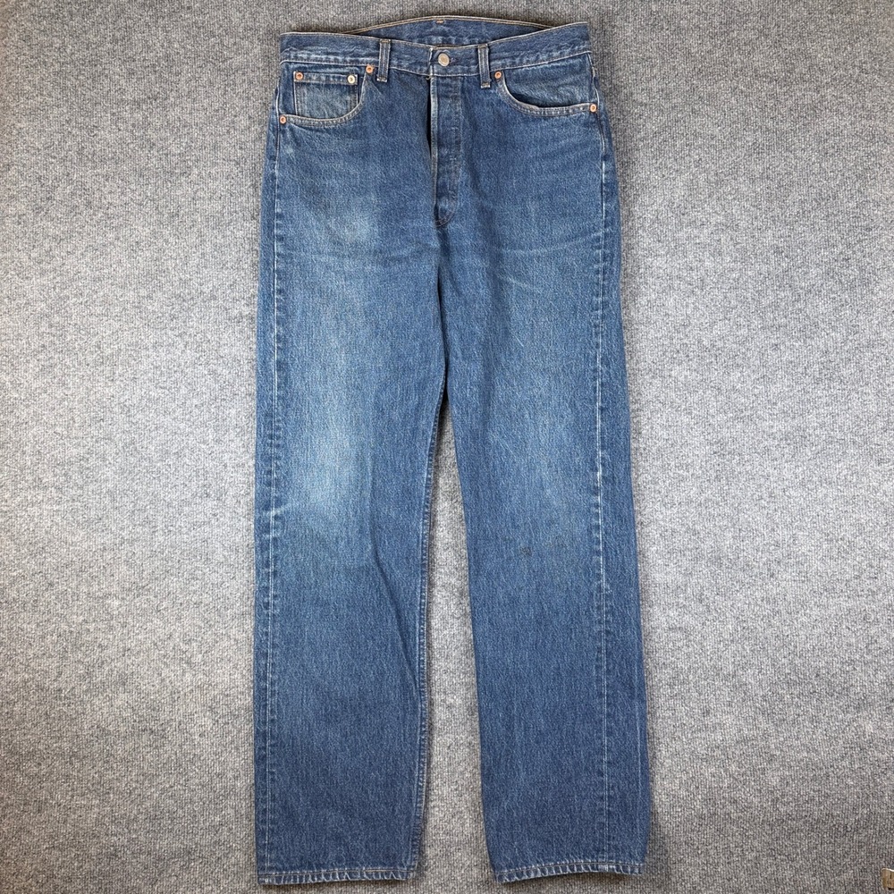 Vintage Levis 501 Jeans Mens 36x34 FITS 34x32 Blue Denim Made in USA 90s